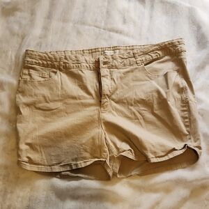 Royalty For Me Beige/Tan Cotton Jean Shorts